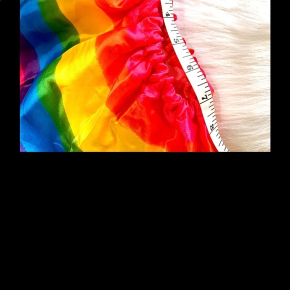 SMALL CHILD’S COLORFUL SATIN FEEL  RAINBOW TUTU WITH TULLE LINING. GREAT COSTUME - Picture 4 of 10